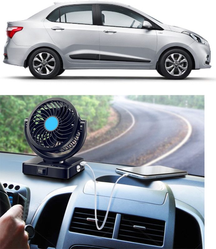 Amulite Car Fan With USB Charging 360 Degree Rotatable Fan-A-208 Car Interior Fan  (12 V)