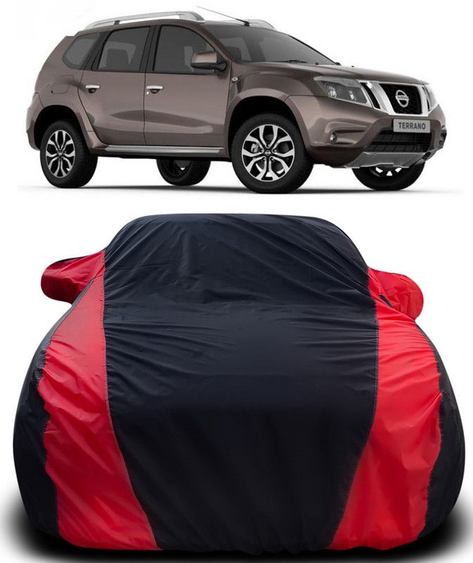Genipap Car Cover For Nissan Terrano (With Mirror Pockets)  (Black, Red)