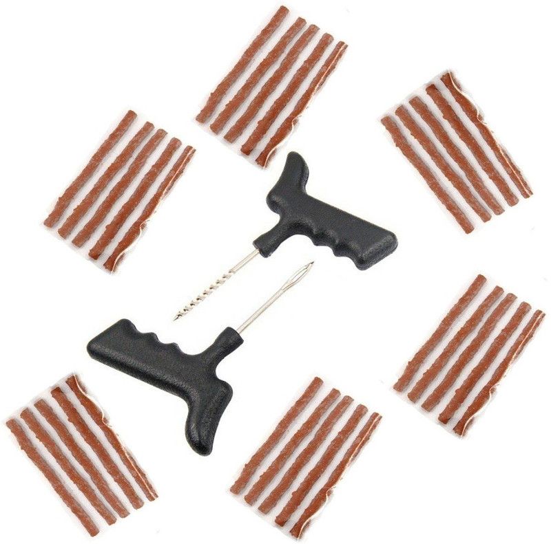 Adhvik Universal Car & Bike 30 Rubber Strips Plugs Tubeless Flat Tyre Tubeless Tyre Puncture Repair Kit