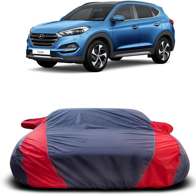 Ascension Car Cover For Hyundai Tucson Facelift (With Mirror Pockets)  (Grey, Red)