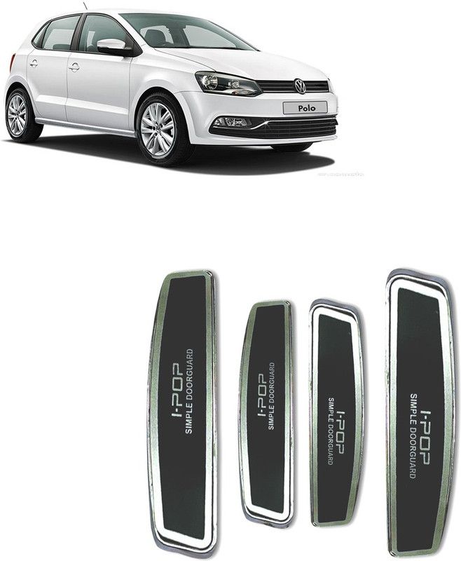 Accessorique Plastic Car Door Guard  (Black, Silver, Pack of 4, Volkswagen, Polo)