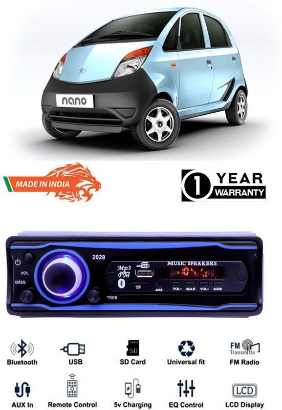 AutoTiger Blue 2029 USB/AUX/SD/BLUETOOTH/FM/MP3 BOOM MASTER STANDARD-AT532 Car Stereo  (Single Din)