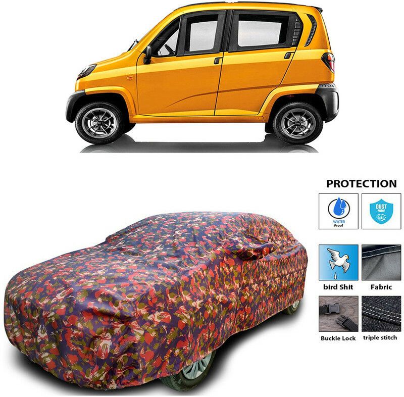 Ascension Car Cover For Bajaj QUTE (With Mirror Pockets)  (Multicolor)