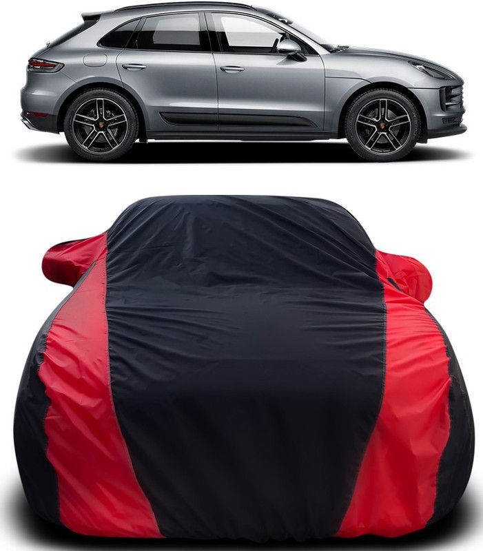 AutoBurn Car Cover For Porsche Macan (With Mirror Pockets)  (Black, Red)
