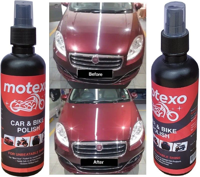 MOTEXO Liquid Car Polish for Bumper, Chrome Accent, Dashboard, Exterior, Headlight, Leather, Leather, Metal Parts, Windscreen  (400 ml, Pack of 2)