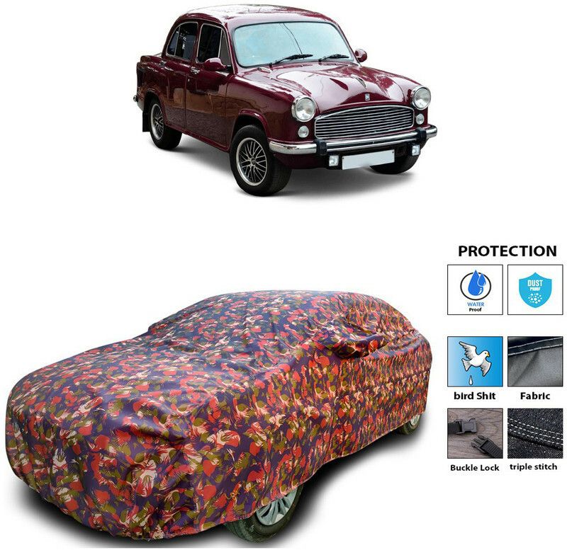 Ascension Car Cover For HM Ambassador MPFi (With Mirror Pockets)  (Multicolor)