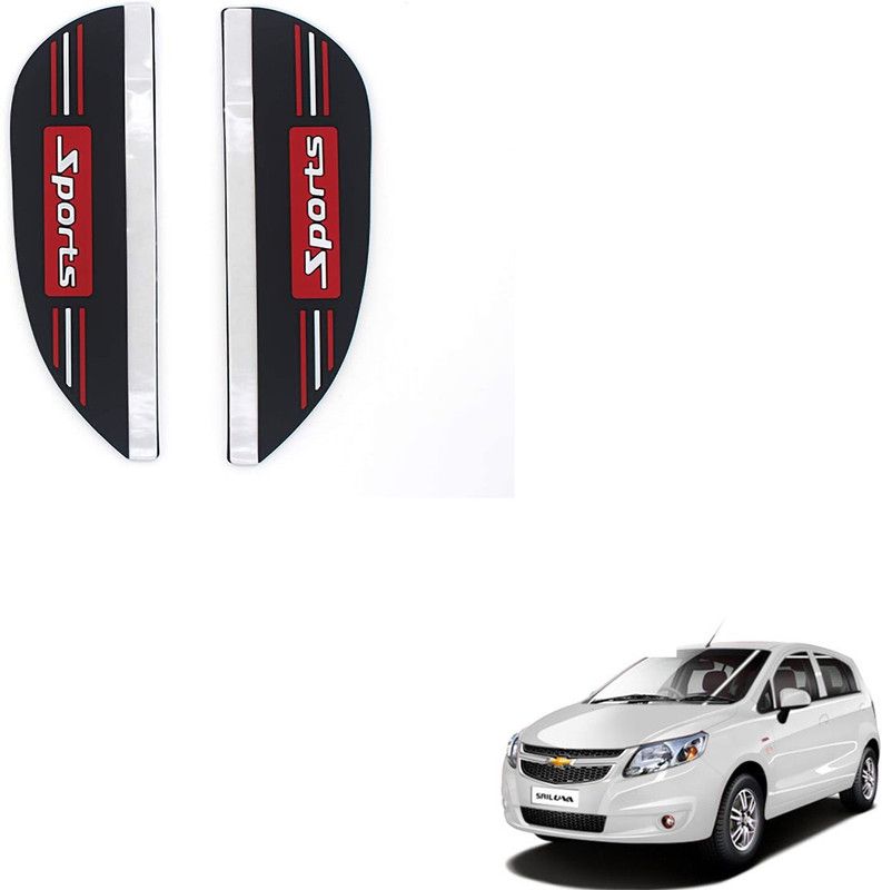 SEMAPHORE 2 Pcs Mirror Rain Guard Sports Eyebrow Chevrolet Sail Car Mirror Rain Blocker  (Black, Red)