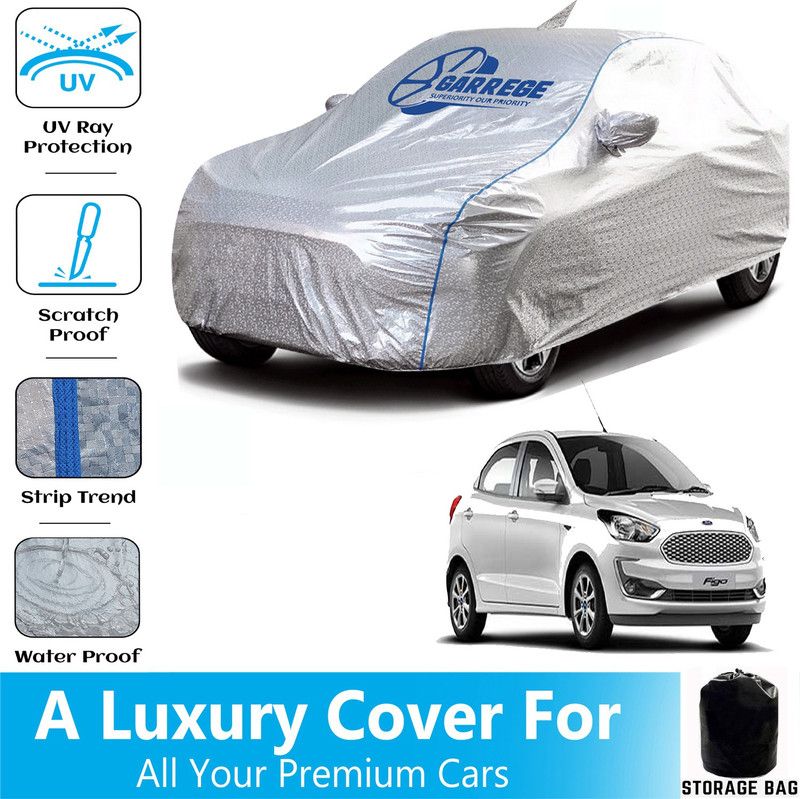 GARREGE Car Cover For Ford Figo (With Mirror Pockets)  (Silver)
