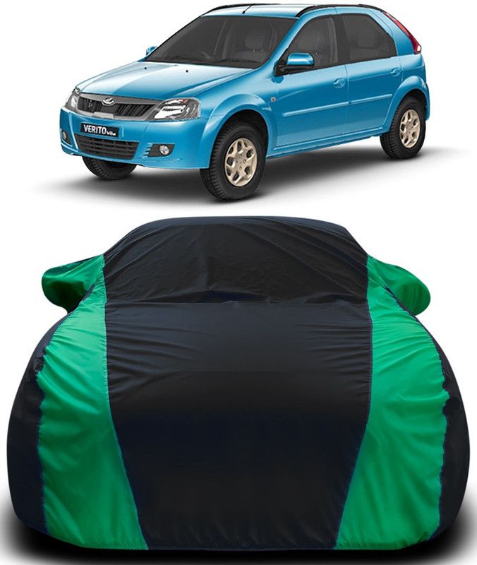 Genipap Car Cover For Mahindra Verito Vibe CS (With Mirror Pockets)  (Black, Green)