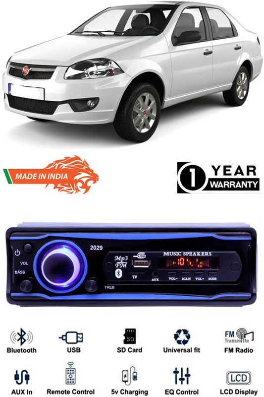 AutoTiger Blue 2029 USB/AUX/SD/BLUETOOTH/FM/MP3 BOOM MASTER STANDARD-AT118 Car Stereo  (Single Din)