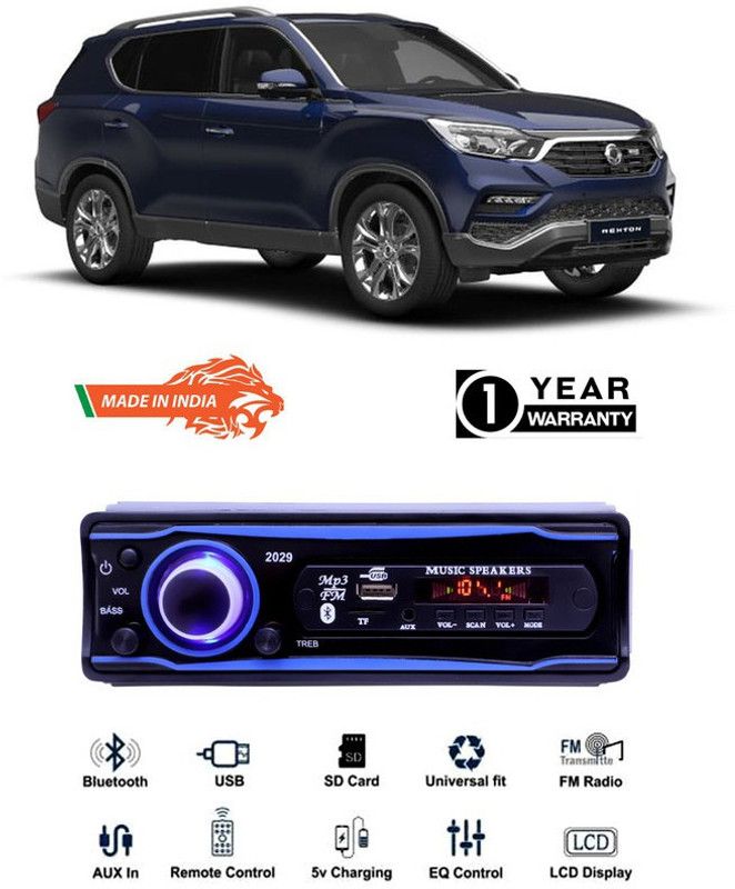 Bluedrum Blue 2029 USB/AUX/SD/BLUETOOTH/FM/MP3 BOOM MASTER STANDARD- B-D501 Car Stereo  (Single Din)