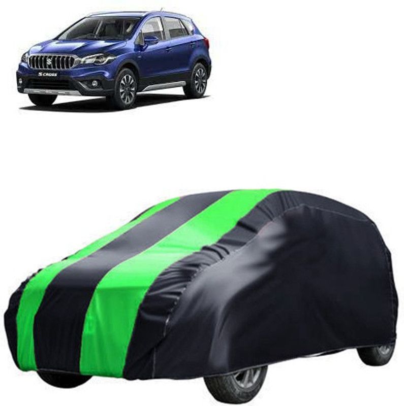 MotohunK Car Cover For Maruti Suzuki S-Cross (Without Mirror Pockets)  (Green, Black)