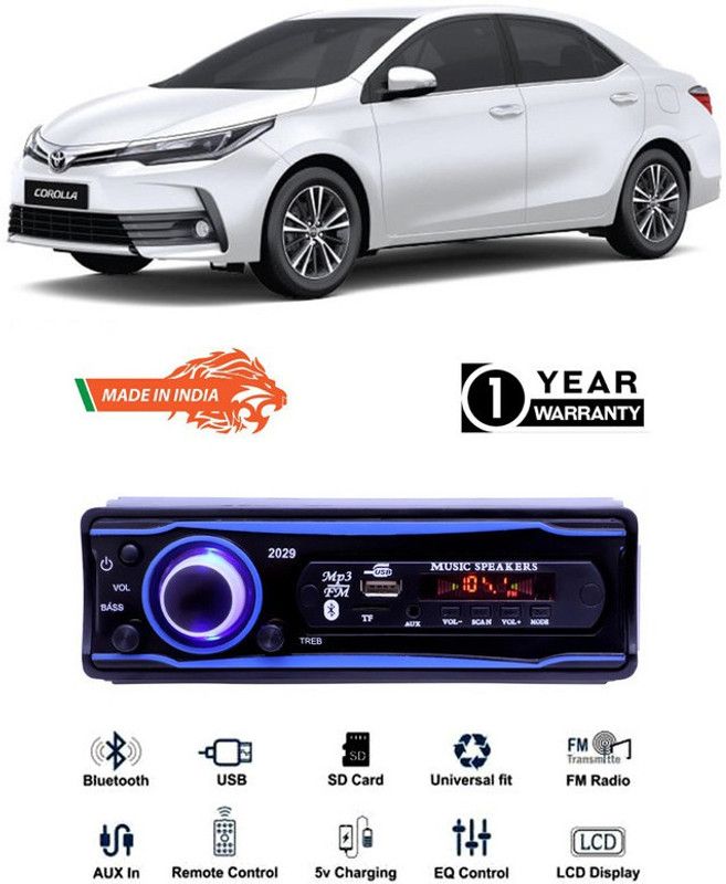 Genipap Blue 2029 USB/AUX/SD/BLUETOOTH/FM/MP3 BOOM MASTER STANDARD- GP571 Car Stereo  (Single Din)