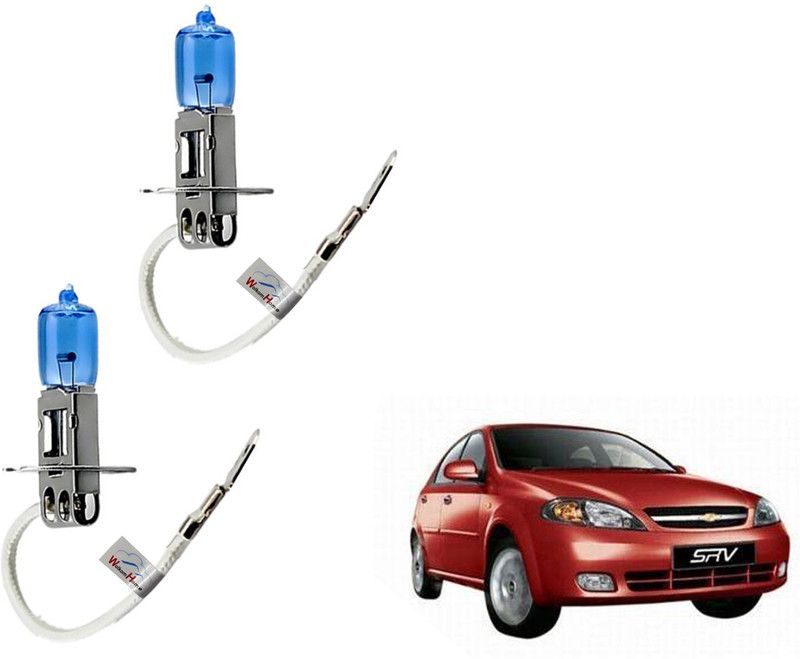WolkomHome Car H3 halogen headlight Fog lamp bulb 12V - 100W 5000K Cool Blue Ultimate White for Chevrolet-optra-SRV Headlight Car Halogen for Chevrolet (12 V, 100 W)  (Optra SRV, Pack of 2)