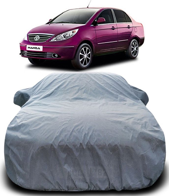 ARN Car Cover For Tata Manza (With Mirror Pockets)  (Black, White)