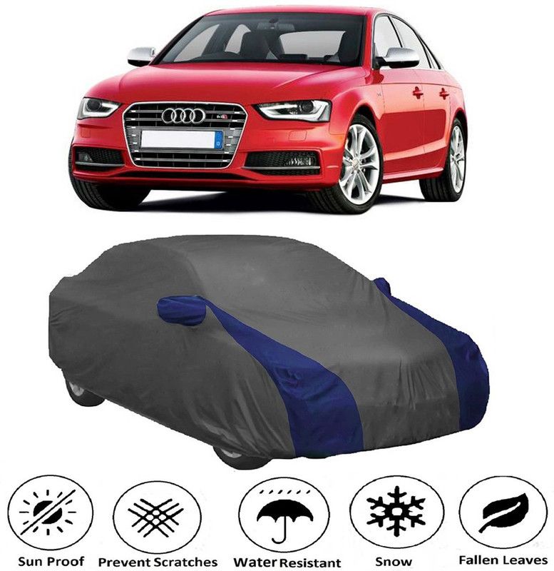 AUTOGARH Car Cover For Audi S4 (With Mirror Pockets)  (Grey, Blue)
