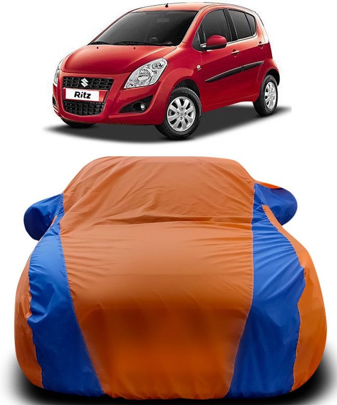 CoNNexXxionS Car Cover For Maruti Suzuki Ritz (With Mirror Pockets)  (Orange, Blue)