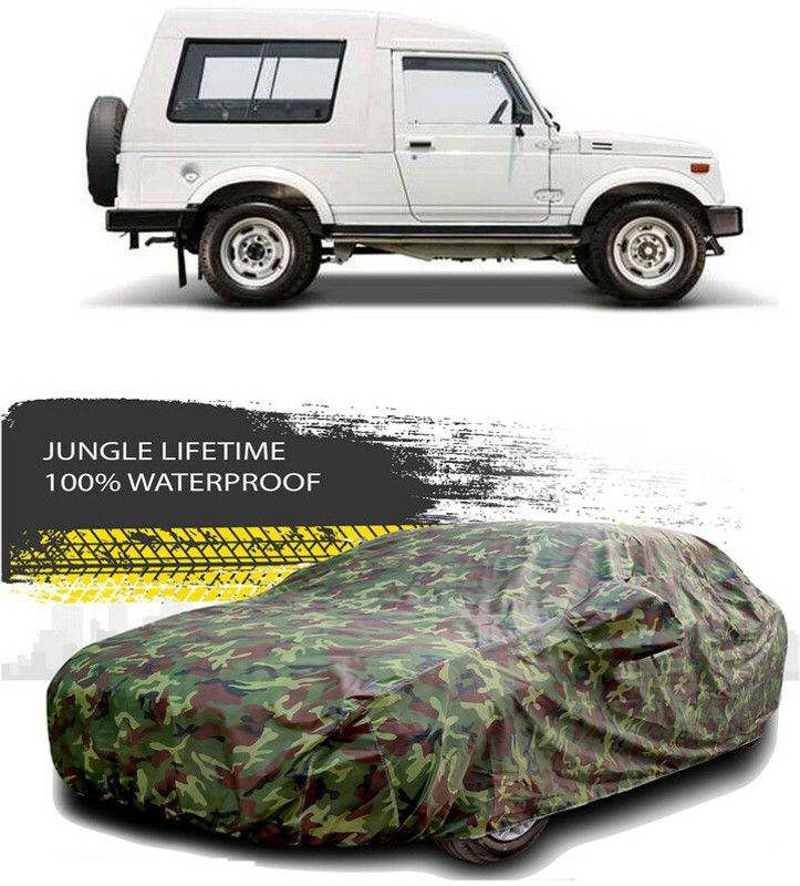 AutoTiger Car Cover For Maruti Suzuki Gypsy MG-410 (With Mirror Pockets)  (Multicolor)