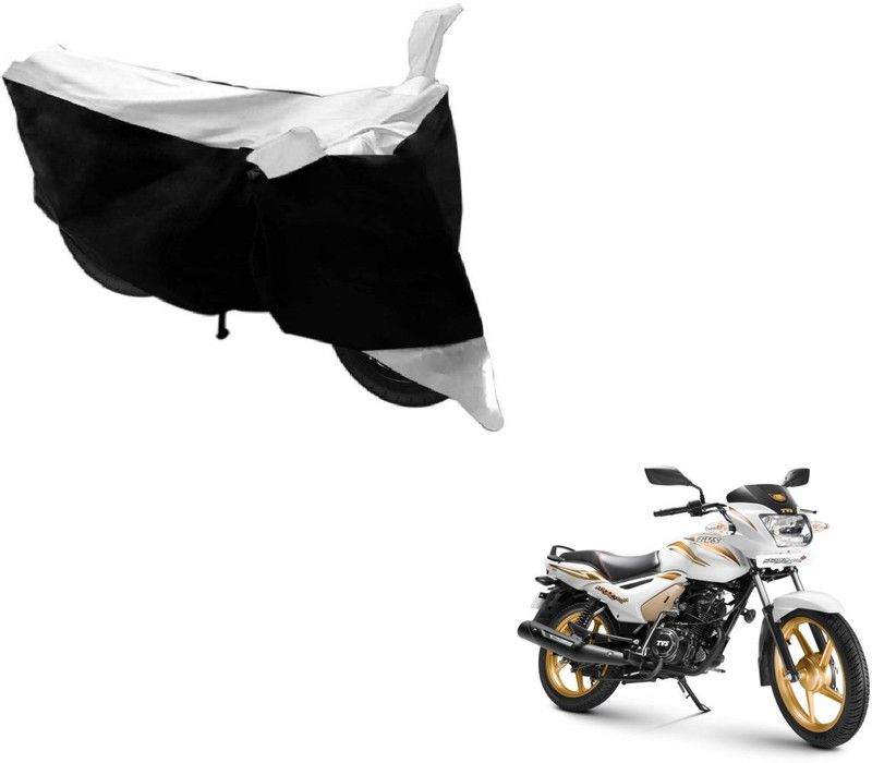 MOCKHE Two Wheeler Cover for TVS  (Star City, Black, Silver)