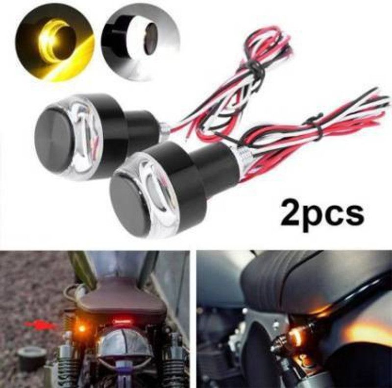 Auto Snap Brightly functioning motorcycle lights with LEDs on each lamp Bike Handlebar Weights  (2 White, Yellow)