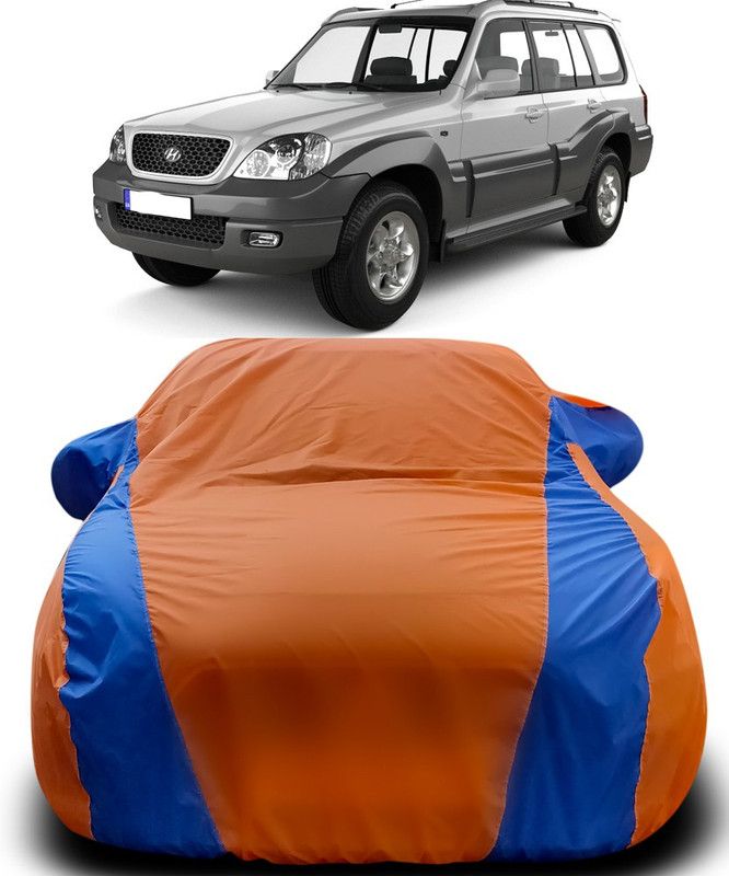 MoTRoX Car Cover For Hyundai Terracan (With Mirror Pockets)  (Orange, Blue)