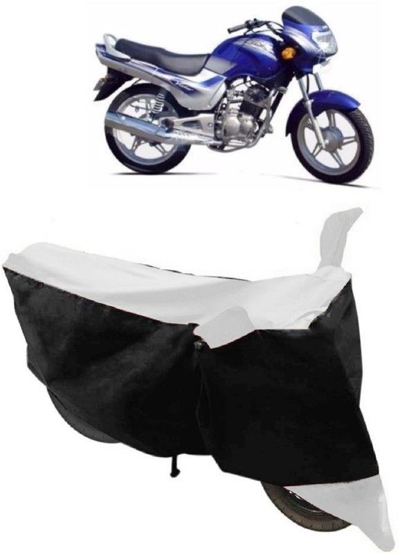 ABORDABLE Two Wheeler Cover for TVS  (Victor GLX, White, Black)