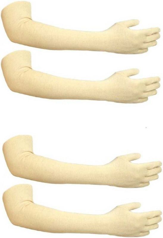 Neera Cotton Arm Sleeve For Men & Women  (Free, Beige)