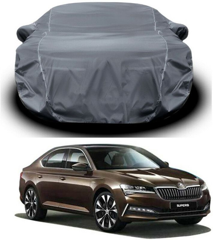 AutoTiger Car Cover For Skoda Superb (With Mirror Pockets)  (Grey)