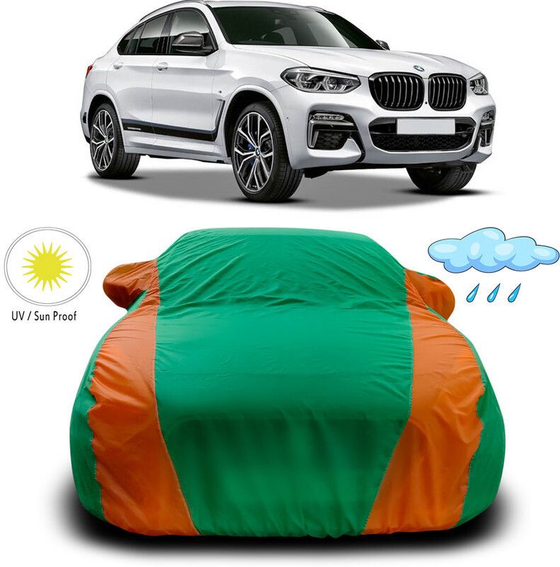 AutoTiger Car Cover For BMW X4 (With Mirror Pockets)  (Green, Orange)