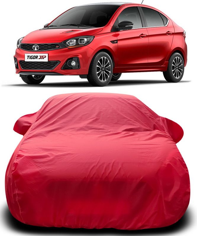 AutoBurn Car Cover For Tata Tigor JTP (With Mirror Pockets)  (Red)