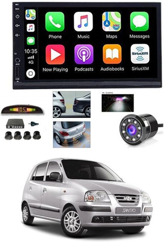 RKPSP 7 INCH Full Double Din Car Screen Stereo Media Player Audio Video Touch Screen Stereo Full HD with MP3/MP4/MP5/USB/FM Player/WiFi/Bluetooth & Mirror Link with Back Rear Camera & Black Sensor For Santro Xing Car Stereo  (Double Din)