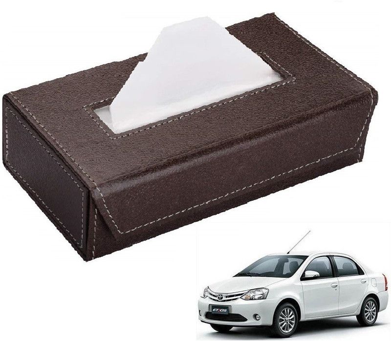 AuTO ADDiCT Car Tissue Box Paper Tissue Holder Brown with 200 Sheets(100 Pulls) For Toyota Etios Vehicle Tissue Dispenser  (Maroon)
