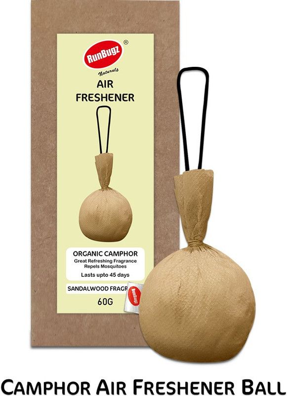 RunBugz Camphor Ball With Sandalwood Fragrance Air Freshener Car Air Purifier  (Beige)