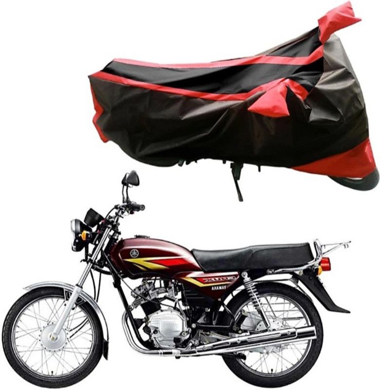 KAROBAR Two Wheeler Cover for Yamaha  (Crux, Black, Red)