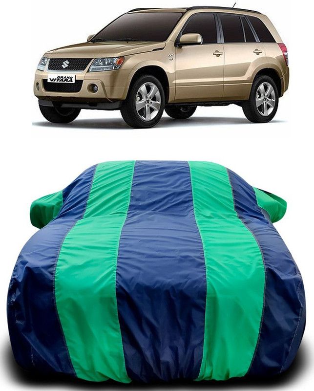 Genipap Car Cover For Maruti Suzuki Grand Vitara (With Mirror Pockets)  (Green, Blue)