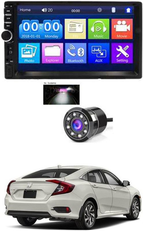 AYW 7 INCH Double Din Car Screen Stereo Media Player Audio Video Touch Screen Stereo Full HD with MP3/MP4/MP5/USB/FM Player/WiFi/Bluetooth & Mirror Link with Back Rear Camera For New Civic Car Stereo  (Double Din)