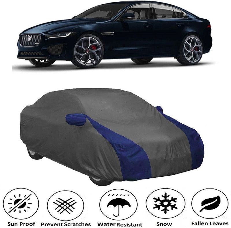 Genipap Car Cover For Jaguar XE (With Mirror Pockets)  (Grey, Blue)