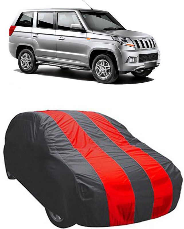 AutoTiger Car Cover For Mahindra TUV300 PLUS (With Mirror Pockets)  (Red, Grey)