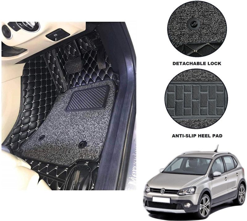 Auto Hub Leatherite 7D Mat For Volkswagen Polo Cross  (Black)