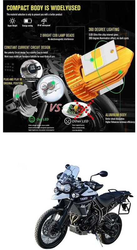 PROEDITION LED Motorcycle Headlight Bulb Hi/Lo Beam LED Car HeadlighT 577 Headlight Car, Motorbike LED (12 V, 12 W)  (Universal For Bike, Universal For Car, Pack of 1)