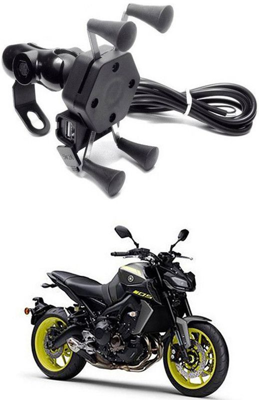 Enfield Works X-Grip Mobile Holder With USB Charger For Bike EW-817 Bike Mobile Holder  (Black)