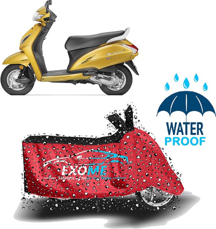 EXOME Two Wheeler Cover for Honda  (Activa 5G, Red, Black)