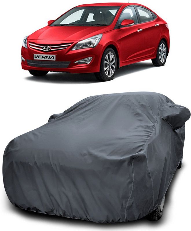 Dvis Car Cover For Hyundai Fluidic Verna (With Mirror Pockets)  (Grey)
