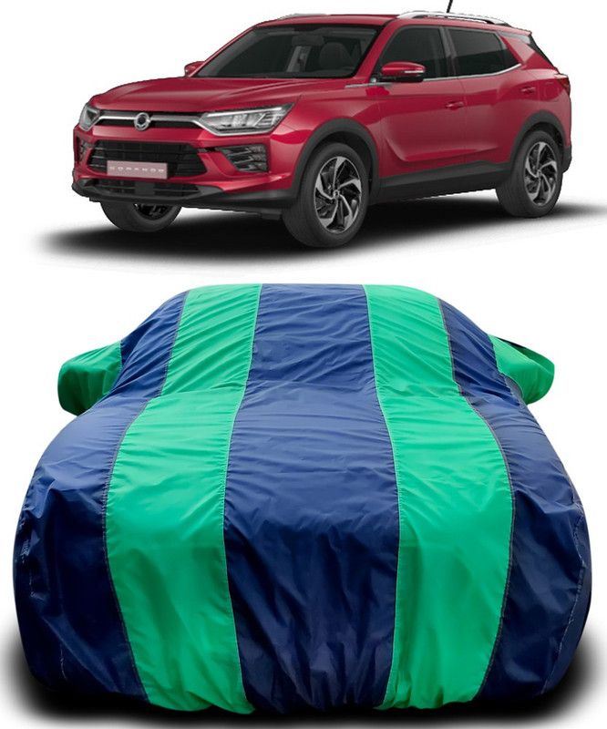 MoTRoX Car Cover For SsangYong Korando (With Mirror Pockets)  (Blue, Green)
