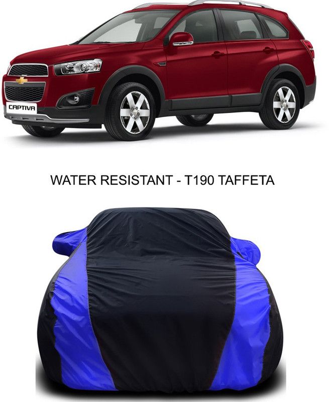 Ascension Car Cover For Chevrolet Captiva (With Mirror Pockets)  (Black, Blue)