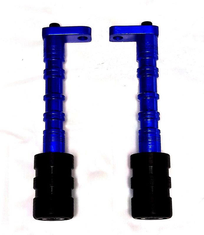 JBRIDERZ Heavy Duty CNC Frame Slider Crash Protection Guard (Frame Protector) for YZF R15 V3 & MT 15-Blue Bike Crash Guard  (Universal For Bike)