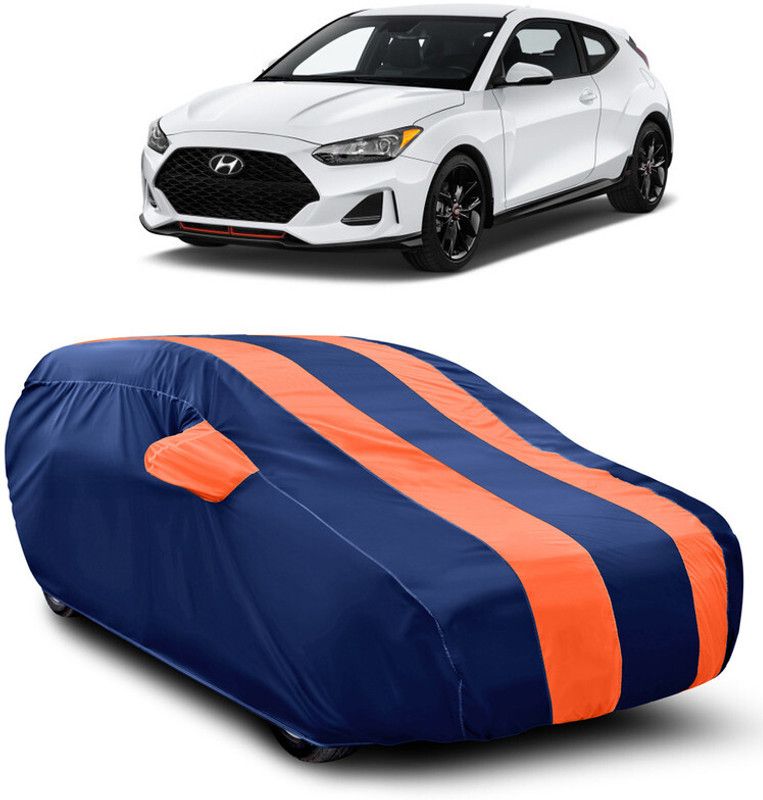 AutoTiger Car Cover For Hyundai Veloster (With Mirror Pockets)  (Blue, Orange)