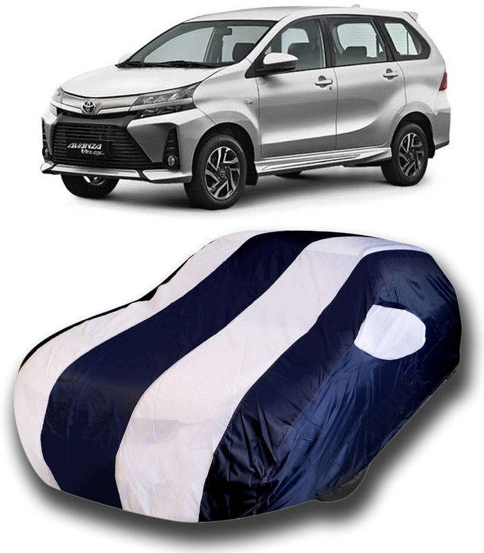 THE REAL ARV Car Cover For Toyota Avanza (With Mirror Pockets)  (White, Blue)