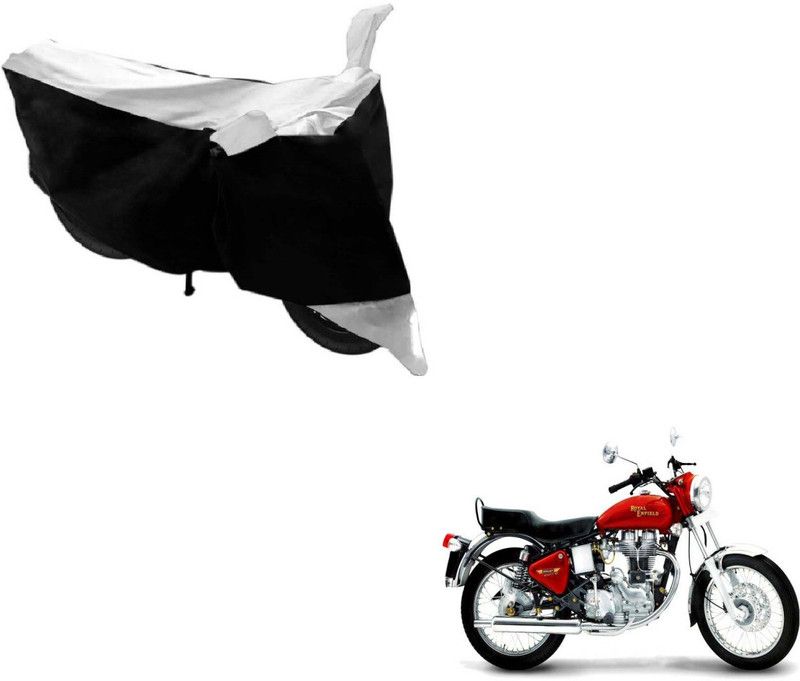 AUTYLE Two Wheeler Cover for Royal Enfield  (Black, White)