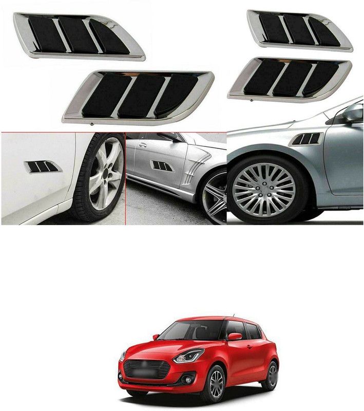 PECUNIA Car Hood Vent Exterior Side Scoop Hood Cover,Exterior Hood Air Vent Trim 142 Matte, Glossy Maruti Swift Side Garnish